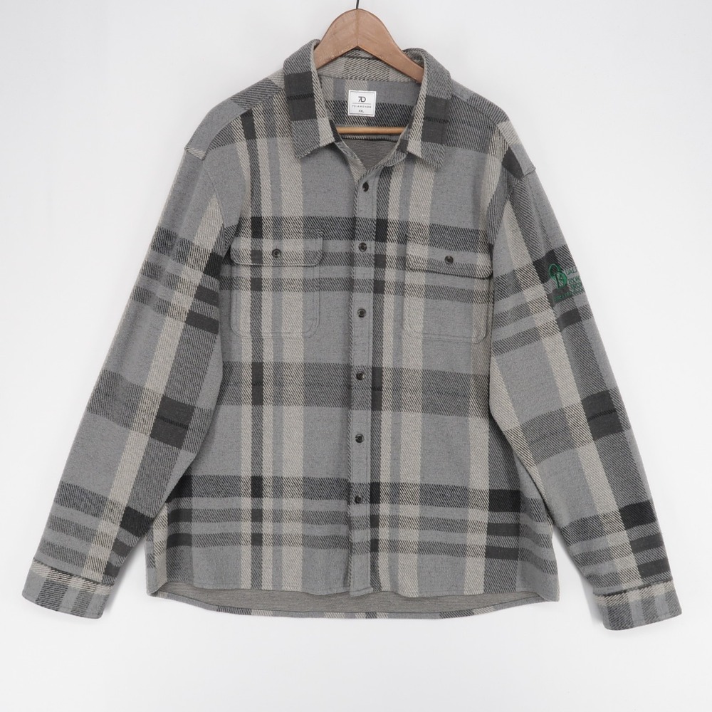 7 Diamonds Generation Shirt Men XXL Gray Plaid Soft Flannel Stretch Sleeve Logo*
